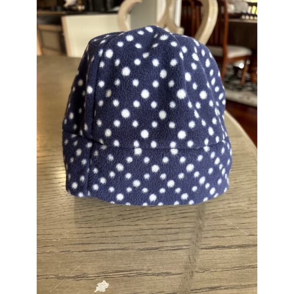 LANDS END Fleece Navy/White Polka Dot Set S/M - Picture 5 of 8